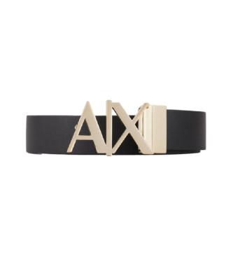 Armani Exchange Leather belt black, navy
