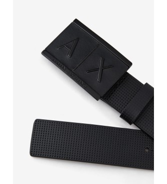 Armani Exchange Black leather belt