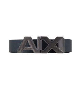 Armani Exchange Navy leather belt