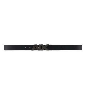 Armani Exchange Cinturn de piel negro, marino