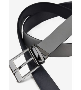 Armani Exchange Leather belt navy, grey