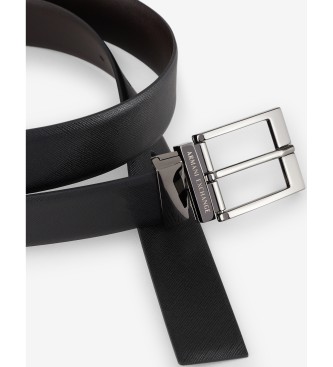 Armani Exchange Zwarte leren riem