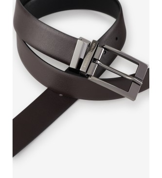 Armani Exchange Zwarte leren riem