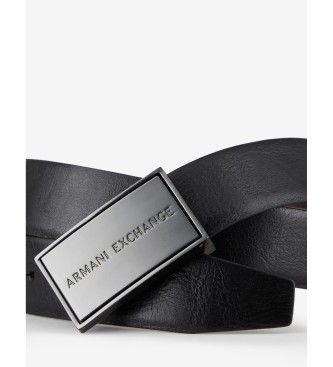 Armani Exchange Ceinture en cuir noir