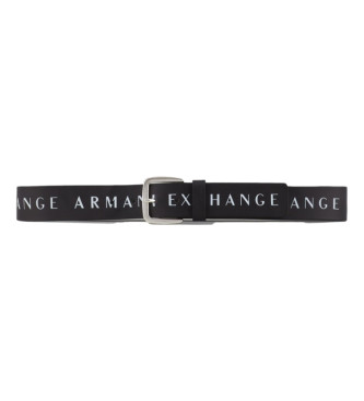 Armani Exchange Czarny skórzany pasek