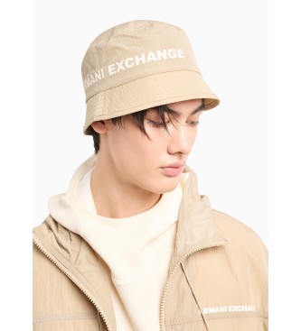 Armani Exchange Beige fiskarhatt med logotyp