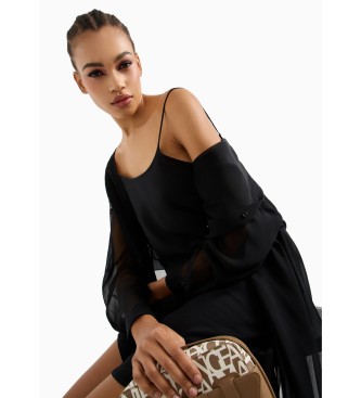 Armani Exchange Black Gauze Dress