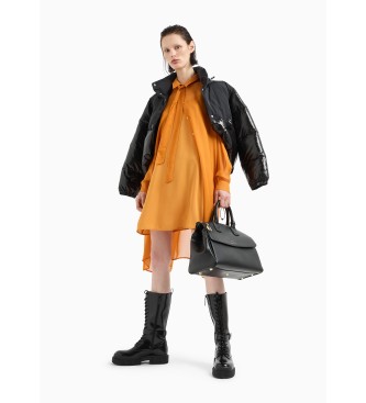 Armani Exchange Orange Gauze Dress