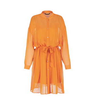 Armani Exchange Vestido Gasa naranja