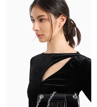 Armani Exchange Black chest slit dress