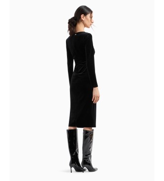 Armani Exchange Black chest slit dress