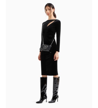 Armani Exchange Black chest slit dress