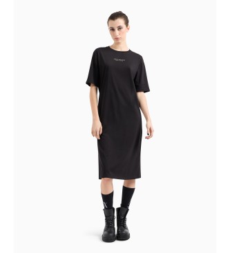 Armani Exchange Schwarzes Kleid aus Krepp