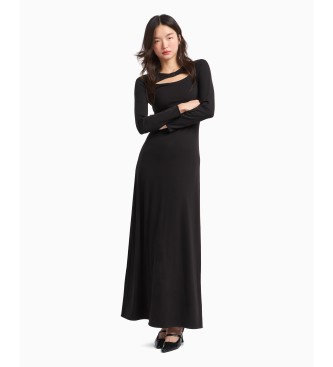 Armani Exchange Maxi dress with raglan sleeves black