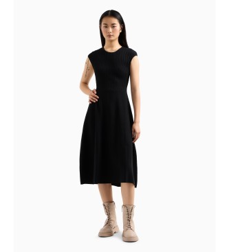 Armani Exchange Vestido midi negro