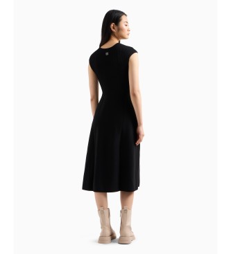 Armani Exchange Vestido midi negro