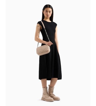 Armani Exchange Vestido midi preto