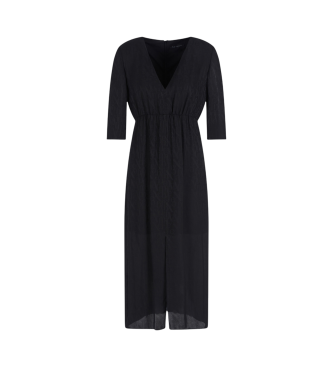 Armani Exchange Fil & Falre midi dress black