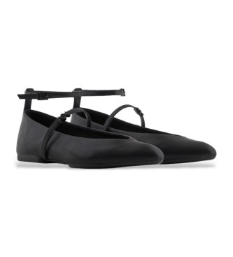 Armani Exchange Ballerines anglaises noires