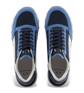 Armani Exchange English blue leather trainers 