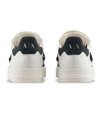 Armani Exchange White logo leather trainers