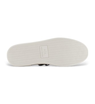 Armani Exchange White logo leather trainers