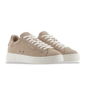 Armani Exchange Turnschuhe aus Leder mit Logo in Taupe 