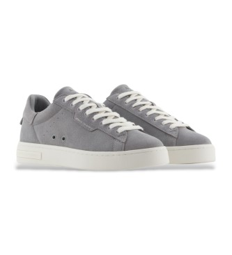 Armani Exchange Graue Lederpantoffeln