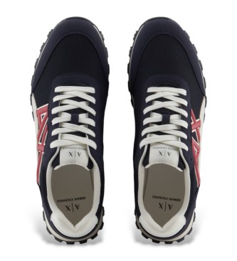 Armani Exchange Trainers logo navy