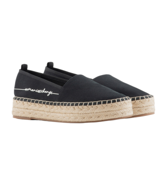 Armani Exchange Black canvas espadrilles