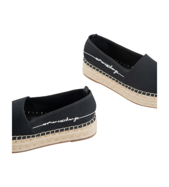 Armani Exchange Schwarze Espadrilles aus Segeltuch