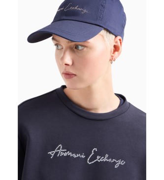 Armani Exchange Vijolično modra majica