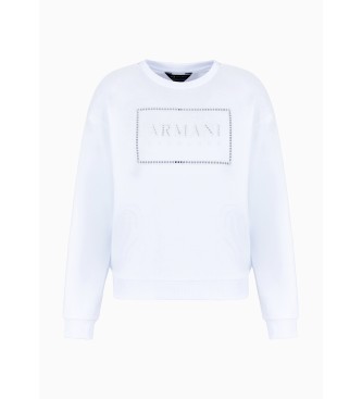 Armani Exchange Vit sweatshirt med ledig passform