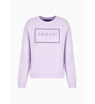 Armani Exchange Lssiges fliederfarbenes Sweatshirt