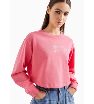 Armani Exchange Sweatshirt i rosa bubbelgum