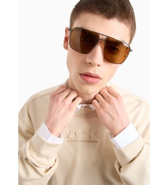 Armani Exchange Beige crew neck sweatshirt