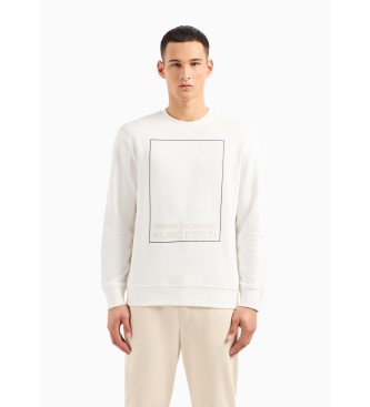 Armani Exchange Witte sweater met ronde hals