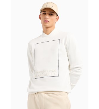 Armani Exchange Weies Sweatshirt mit Rundhalsausschnitt