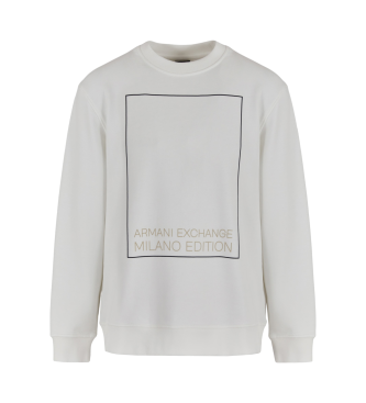 Armani Exchange Witte sweater met ronde hals