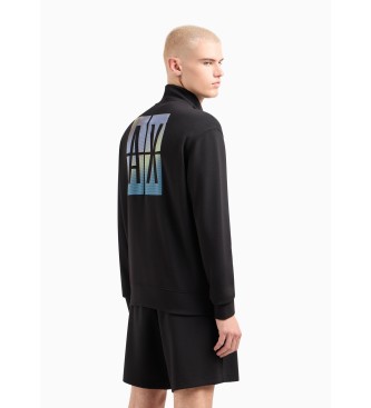 Armani Exchange Sweatshirt med fuld lynls, sort