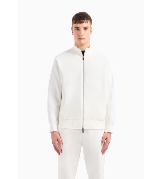 Armani Exchange Sweatshirt with high neck and zip white