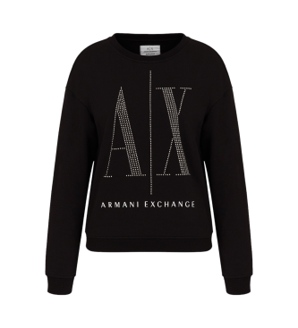 Armani Exchange Sweatshirt med nitter, sort