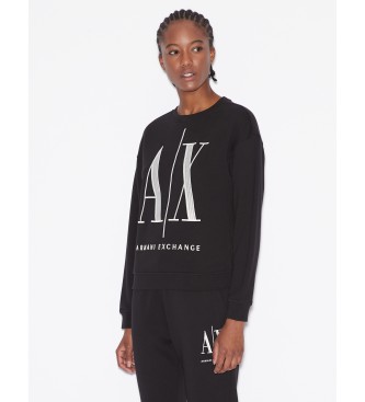 Armani Exchange French Terry gestricktes Sweatshirt schwarz