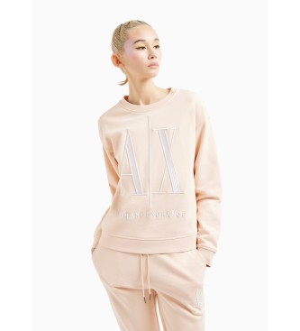 Armani Exchange Sweatshirt i fransk frottstof, pink