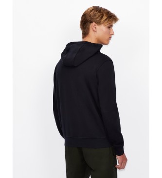 Armani Exchange Sweatshirt Open Fleece Navy Coton