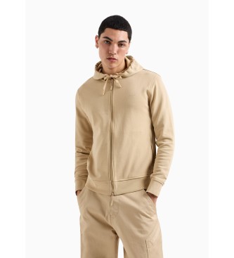 Armani Exchange Sudadera con cremallera beige