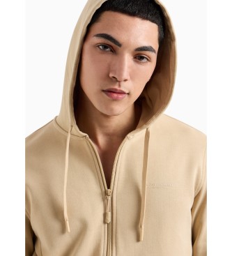 Armani Exchange Beige sweatshirt met rits