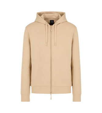 Armani Exchange Beige sweatshirt met rits