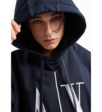 Armani Exchange Sweatshirt avec logo bleu marine