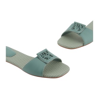 Armani Exchange Grne flache Sandalen